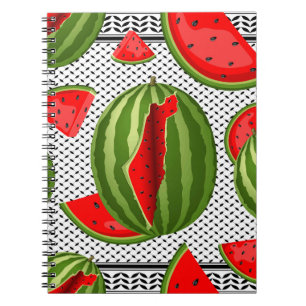 Watermelon Palestine Karta Slice Anteckningsbok