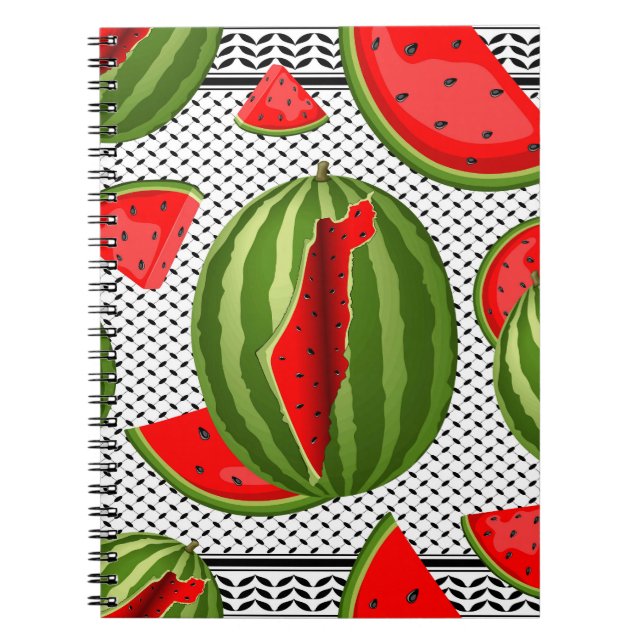Watermelon Palestine Karta Slice Anteckningsbok (Framsidan)