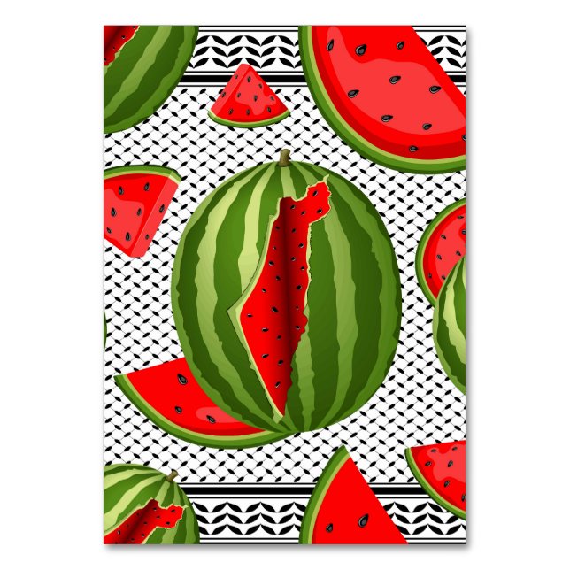 Watermelon Palestine Karta Slice Bordsnummer (Framsidan)