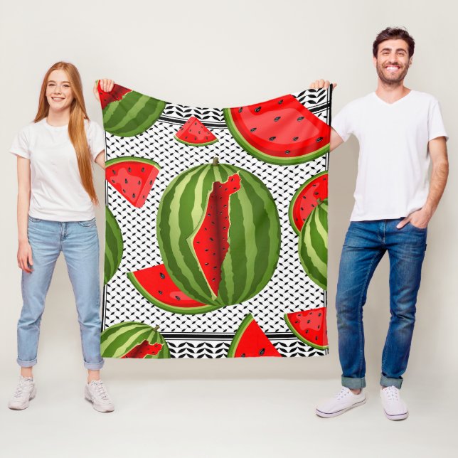 Watermelon Palestine Karta Slice Fleecefilt (På plats)