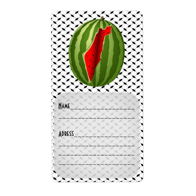 Watermelon Palestine Karta Slice Fraktsedel (Framsidan)