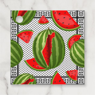 Watermelon Palestine Karta Slice Gåvor Etiketter