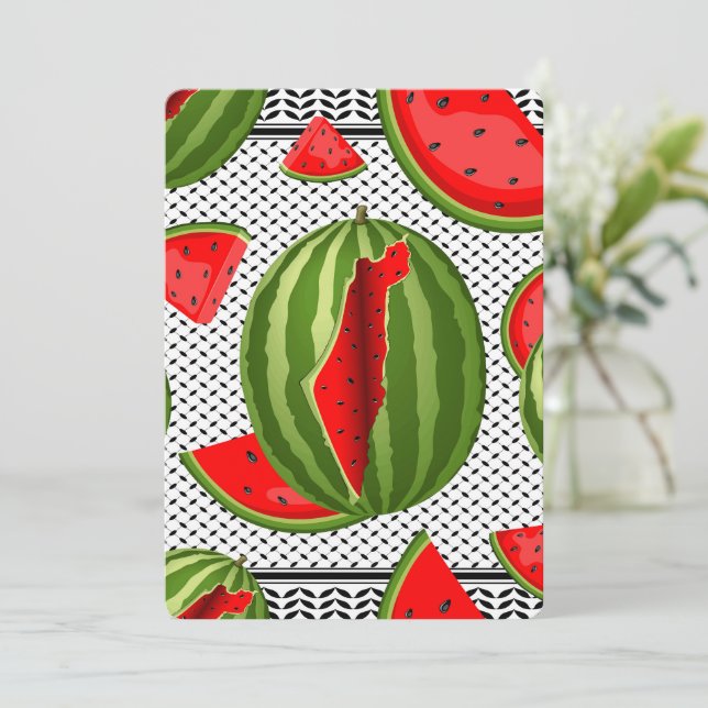 Watermelon Palestine Karta Slice Inbjudningar (Stående Fram)