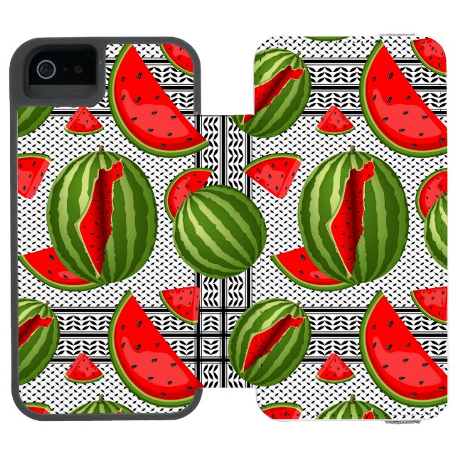 Watermelon Palestine Karta Slice Incipio iPhone Wallet Skal (Folio Öppen)