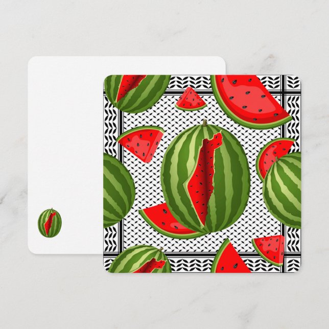 Watermelon Palestine Karta Slice Julkort (Fram/baksida)