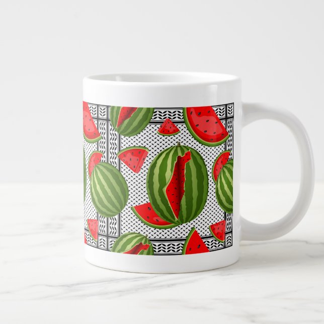 Watermelon Palestine Karta Slice Jumbo Mugg (Höger)