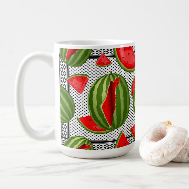 Watermelon Palestine Karta Slice Kaffemugg (Med munk)