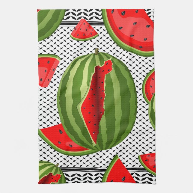 Watermelon Palestine Karta Slice Kökshandduk (Vertikal)
