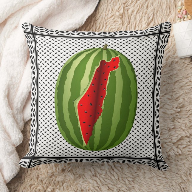 Watermelon Palestine Karta Slice Kudde (Filt)