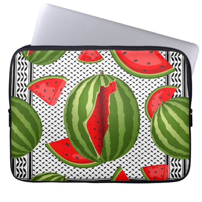 Watermelon Palestine Karta Slice Laptop Fodral (Framsidan)