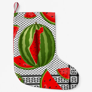 Watermelon Palestine Karta Slice Liten Julstrumpa