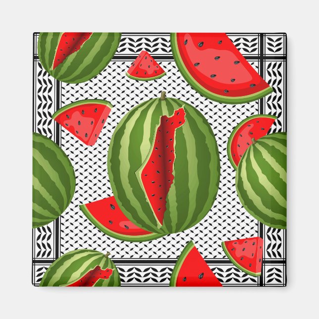 Watermelon Palestine Karta Slice Magnet (Framsidan)