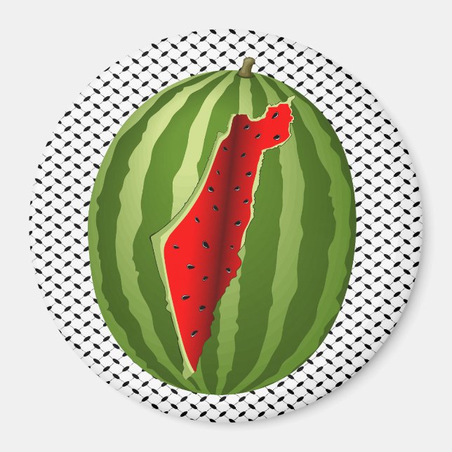 Watermelon Palestine Karta Slice Magnet (Framsidan)