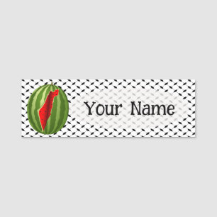 Watermelon Palestine Karta Slice Namnbricka
