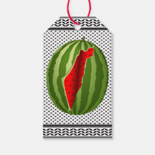 Watermelon Palestine Karta Slice Presentetikett