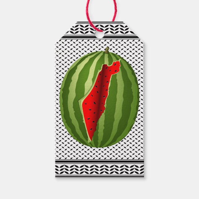 Watermelon Palestine Karta Slice Presentetikett (Framsidan)