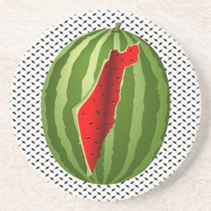 Watermelon Palestine Karta Slice Underlägg