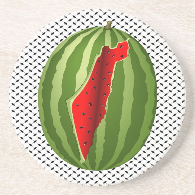 Watermelon Palestine Karta Slice Underlägg (Framsidan)