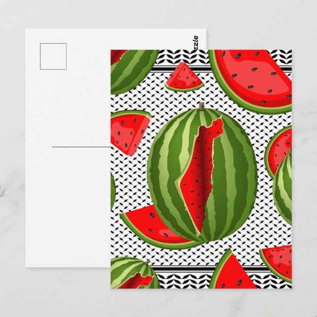 Watermelon Palestine Karta Slice Vykort (Fram/baksida)
