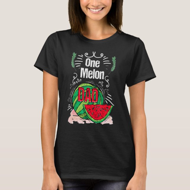 Watermelon Pappa Sommar Melon Fruit Fars dag T Shirt (Framsida)