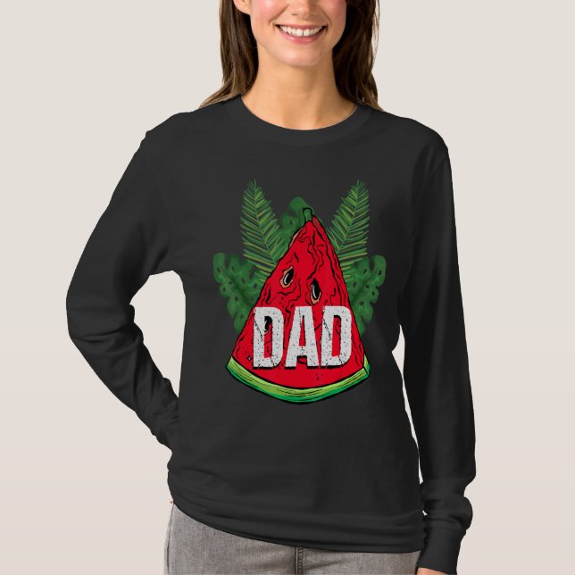 Watermelon Pappa Sommar Melon Fruit Fars dag T Shirt (Framsida)