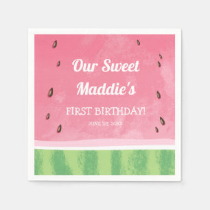 Watermelon Pappersservett Melon Birthday Fruktig