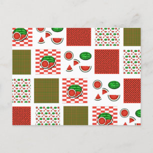 Watermelon Patchwork Vykort