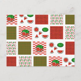 Watermelon Patchwork Vykort