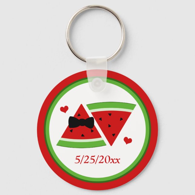 Watermelon Personlig Basic Keychain Nyckelring (Framsida)