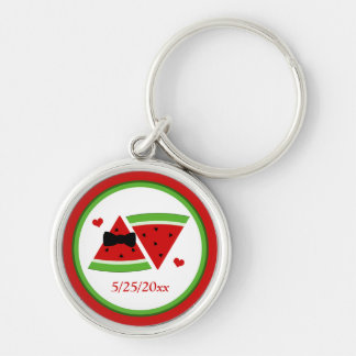 Watermelon Personlig Premium Keychain Rund Silverfärgad Nyckelring