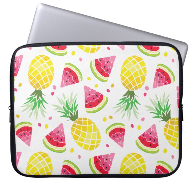 Watermelon Pineapple Sömlös sommarutskrift Laptop Fodral (Framsidan)