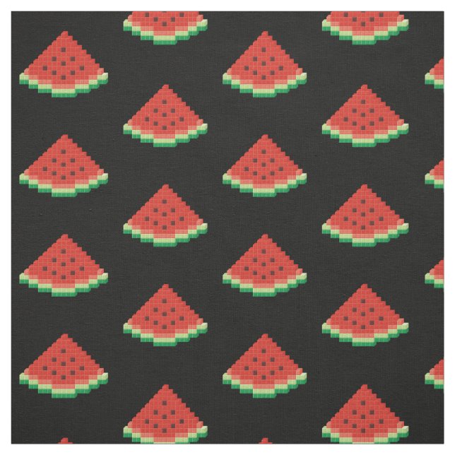 Watermelon Pixel Art Mönster Tyg (Provkarta)