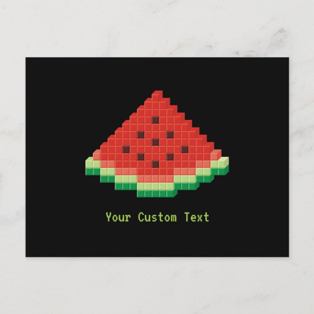 Watermelon Pixel Art Vykort (Framsida)