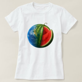 Watermelon Planet Earth Fruit Galaxy Art T Shirt