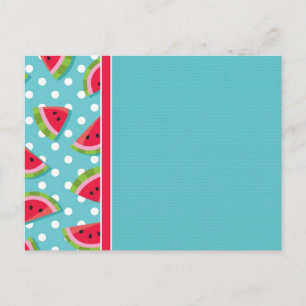 Watermelon Polka Dot Lämnat Gräns 2 Vykort