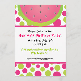 Watermelon Polka-punktinbjudan Inbjudningar