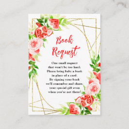 Watermelon Pomegranate Baby Shower Book Request Tilläggskort