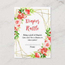 Watermelon Pomegranate Baby Shower Diaper Raffle Tilläggskort