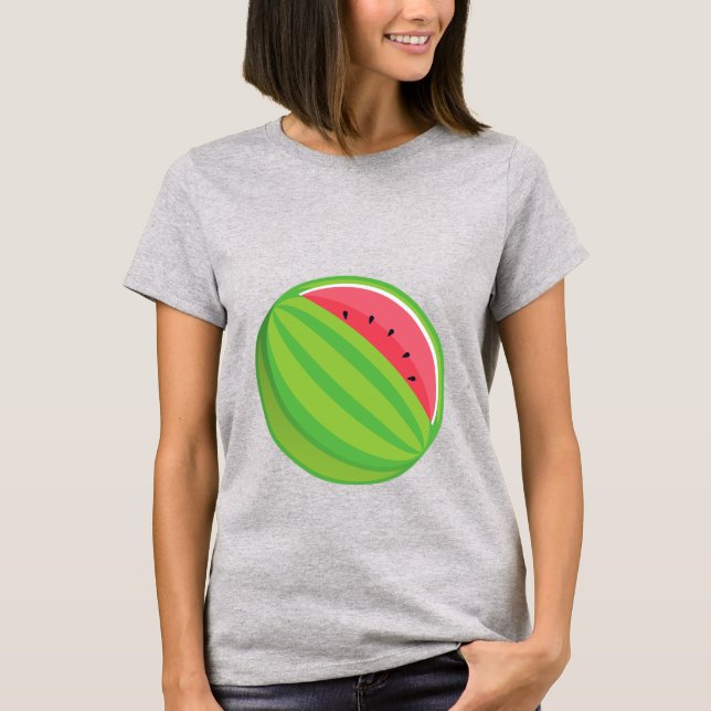 Watermelon Pregancy Belly Funny T Shirt (Framsida)