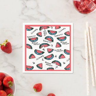 Watermelon Print Cocktail Napkins Pappersservett