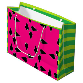 Watermelon Print Gift Bag Rosa och Grönt Party Bag