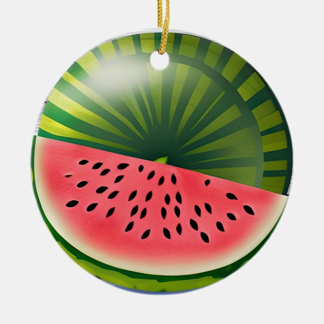 Watermelon Pun Personlig jul Julgransprydnad Keramik (Framsidan)