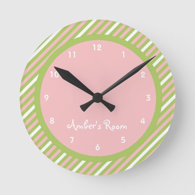 Watermelon Rand Barn Bedroom Rund Klocka (Framsida)