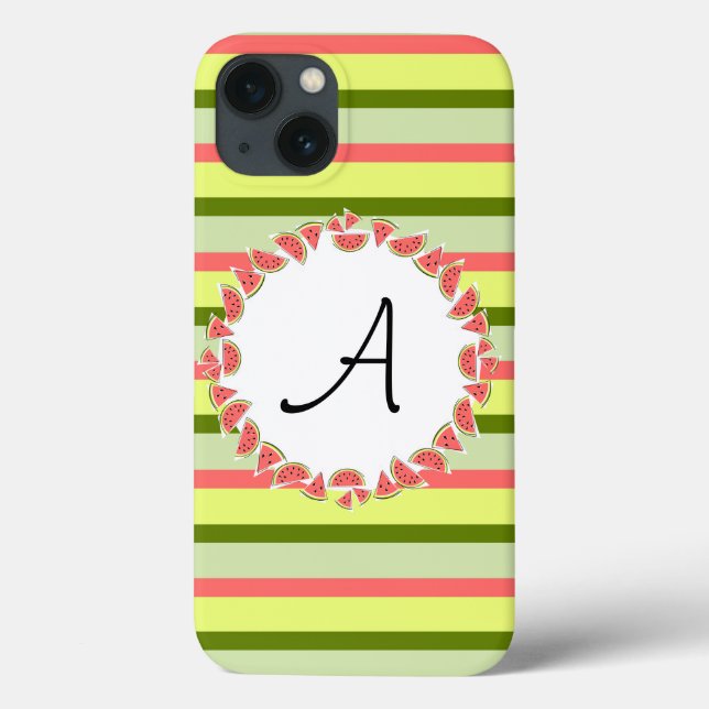 Watermelon Rand Classic Monogram iPad Mini fodral (Baksida)