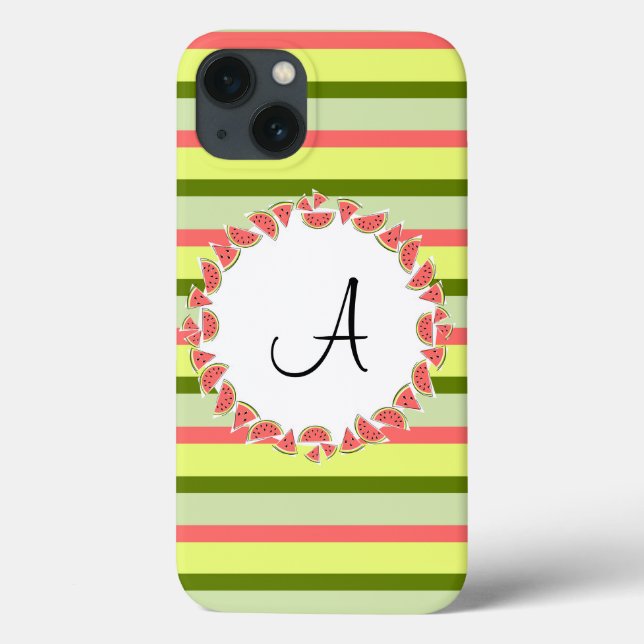 Watermelon Rand Classic Monogram iPad Mini fodral (Baksida)