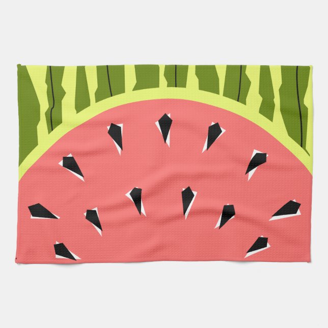Watermelon Rand Rosa kökshandduk (Horisontell)