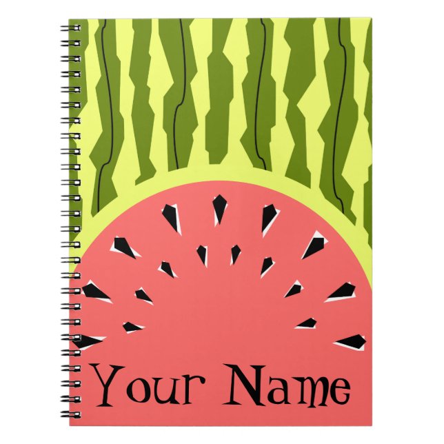 Watermelon Rand Rosa Namn Anteckningsbok (Framsidan)