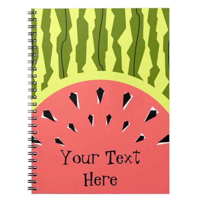 Watermelon Rand Rosa Text Anteckningsbok (Framsidan)