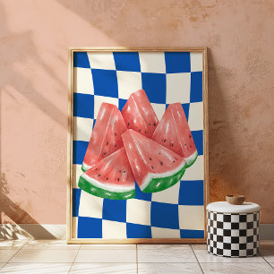 Watermelon Retro Art Kitchen Sommfruktvägg Poster