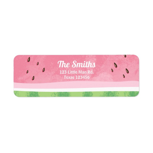 Watermelon Return Address Label Melon Party Fruit Returadress Etikett (Framsidan)